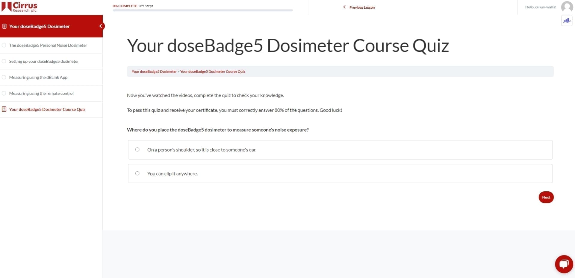 doseBadge5 Course Screenshot 3